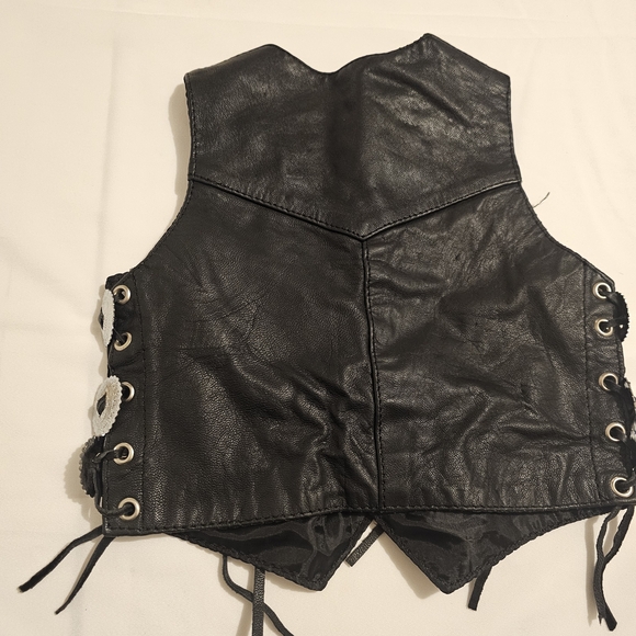 Astars Black Kids Leather Vest - Picture 6 of 16